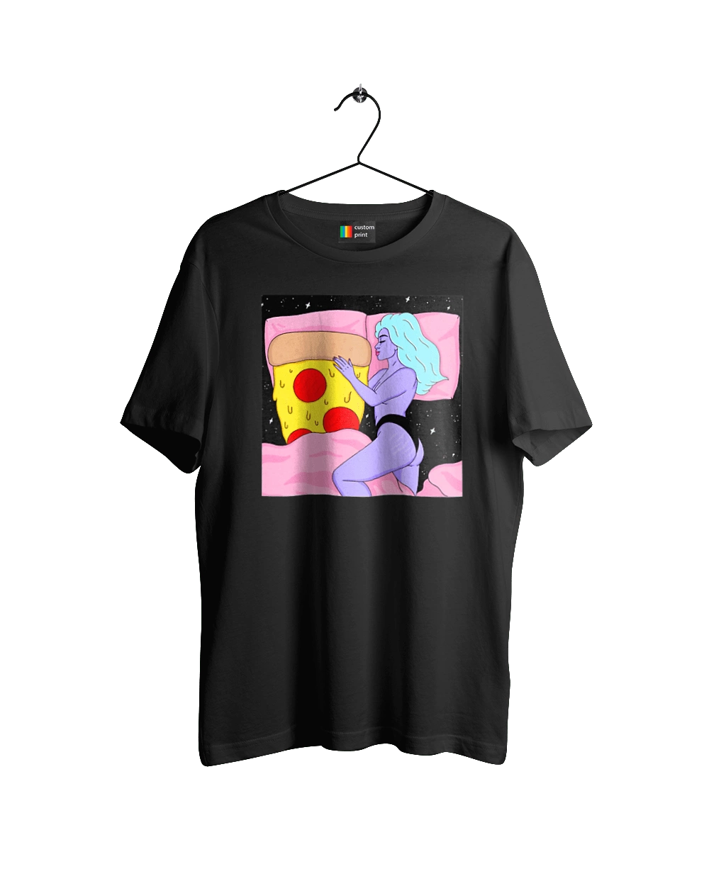 Purple Girl And Pizza