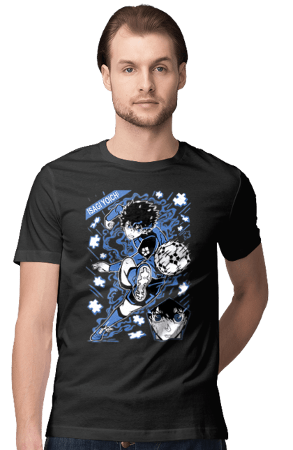 Men's t-shirt with prints Blue Lock Isagi Yoichi. Anime, blue lock, blue prison, manga, sport, sports anime, yoichi isagi. 2070702