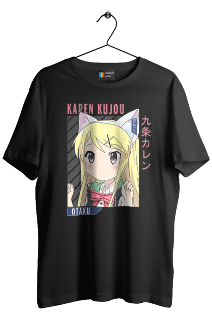 Men's t-shirt with prints Kiniro Mosaic Karen Kujo. Anime, gold mosaic, karen, karen kujo, kiniro mosaic, kinmoza, manga. 2070702