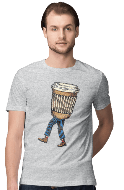 Футболка чоловіча з принтом "Людина Кава". Кава. 2070702