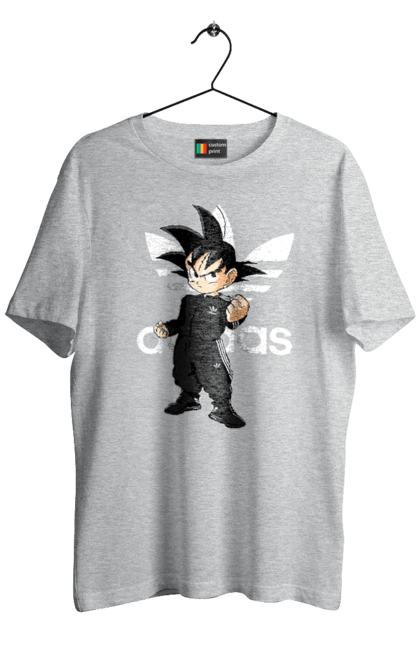 Футболка чоловіча з принтом "Adidas Сон Гоку". Adidas, dragon ball, manga, son goku, адідас, аніме, гоку, манга, перли дракона, сон гоку. 2070702