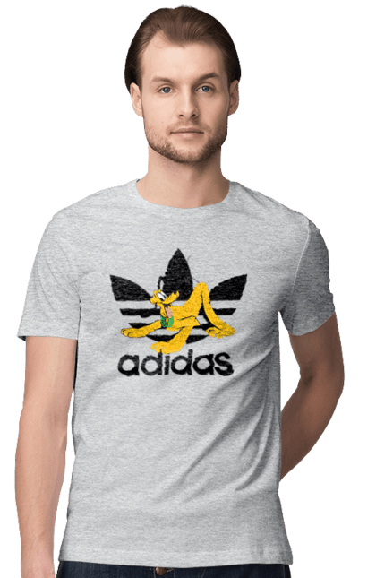 Men's t-shirt with prints Adidas Pluto. Adidas, animated series, dog, pluto, tv series. 2070702