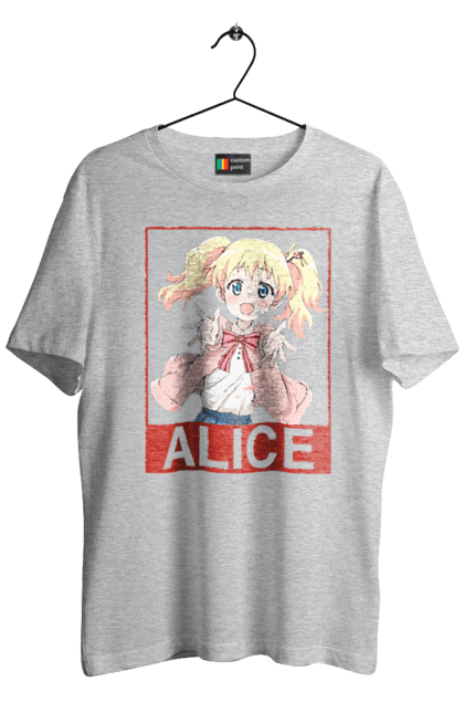 Футболка чоловіча з принтом "Золота мозаїка Аліса Картелет". Alice cartelet, anime, kiniro mosaic, kinmoza, manga, аліса, аліса картелет, аніме, золота мозаїка, манга. 2070702