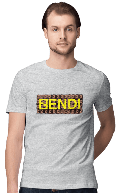 Футболка чоловіча з принтом "Fendi". Fendi, lvmh, бренд, будинок моди, італія, люкс, мода, одяг, сумка, фенді. 2070702