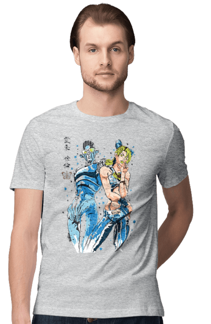 Men's t-shirt with prints JOJO Jolyne Cujoh. Anime, jojo, jojo`s bizarre adventure, jojo’s bizarre adventure, jolyne cujoh, manga. 2070702