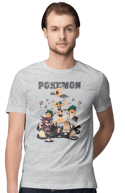 Men's t-shirt with prints Pokemon. Anime, fushigibana, games, gengar, nintendo, pokemon, pokemon go. 2070702