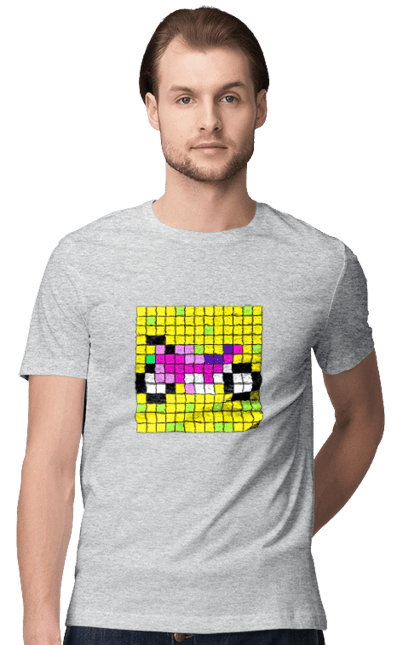 Men`s t-shirt with prints Pixel Bike. Bike, bright, color, motorcycle, pixel. 2070702