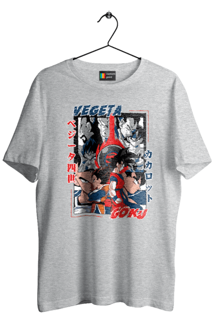 Men's t-shirt with prints Dragon Ball. Anime, dragon ball, goku, manga, tv series, vegeta. 2070702