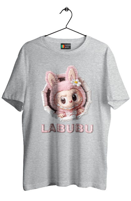 Футболка чоловіча з принтом "Лабубу". Іграшка лабубу, лабубу, лабубу кока кола, мерч лабубу, мила, рожева лабубу, смішна лабубу. 2070702