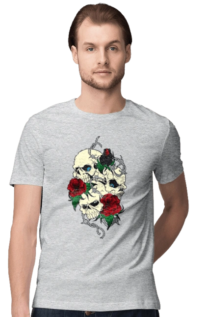 Skulls with roses