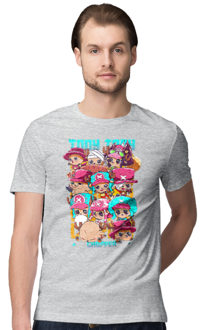 Men's t-shirt with prints One Piece Tony Tony Chopper. Adventures, anime, fantasy, light novel, manga, one piece, tony tony chopper, tv series. 2070702