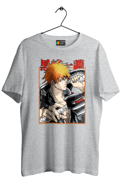 Men's t-shirt with prints Bleach Ichigo Kurosaki. Anime, bleach, ichigo, ichigo kurosaki, manga. 2070702