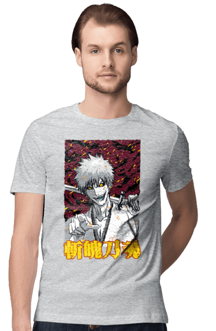 Men's t-shirt with prints Bleach Ichigo Kurosaki. Anime, bleach, ichigo, ichigo kurosaki, manga. 2070702