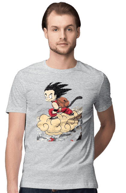 Футболка мужская с принтом Жемчуг дракона Сон Гоку. Anime, dragon ball, manga, son goku, tv series, аниме, гоку, жемчуг дракона, манга, сон гоку. 2070702