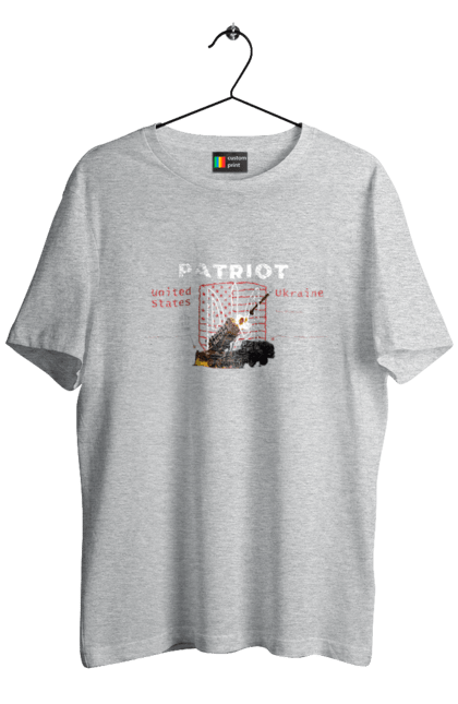 Футболка чоловіча з принтом "Patriot". Caesar, himars, patriot, залужний, зброя. 2070702