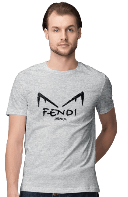 Men's t-shirt with prints Fendi. Bag, brand, clothes, fashion, fashion house, fendi, italy, luxury, lvmh. 2070702