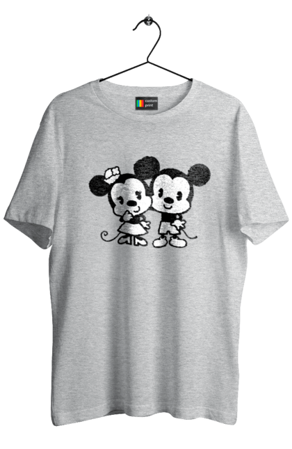 Футболка чоловіча з принтом "Міккі Маус та Мінні Маус". Mickey mouse, minnie mouse, дісней, міккі, міккі маус, мінні маус, мультфільм. 2070702