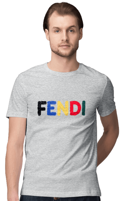 Men's t-shirt with prints Fendi. Bag, brand, clothes, fashion, fashion house, fendi, italy, luxury, lvmh. 2070702