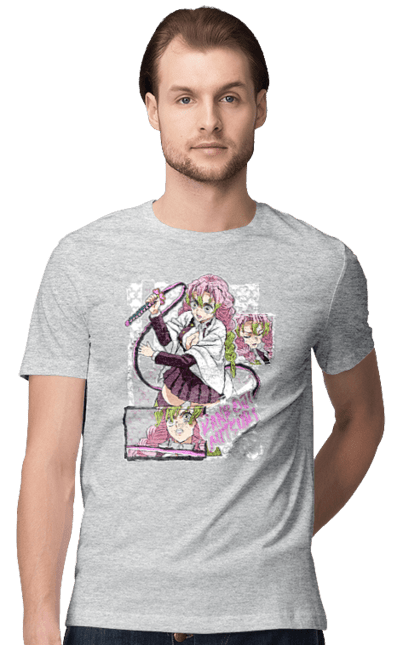 Men's t-shirt with prints Demon Slayer Mitsuri. Anime, demon slayer, giyu tomioka, manga, mitsuri, mitsuri kanroji, serial. 2070702