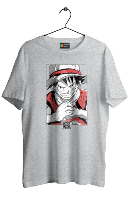 Men's t-shirt with prints One Piece Luffy. Anime, luffy, manga, monkey de luffy, one piece, pirates. 2070702