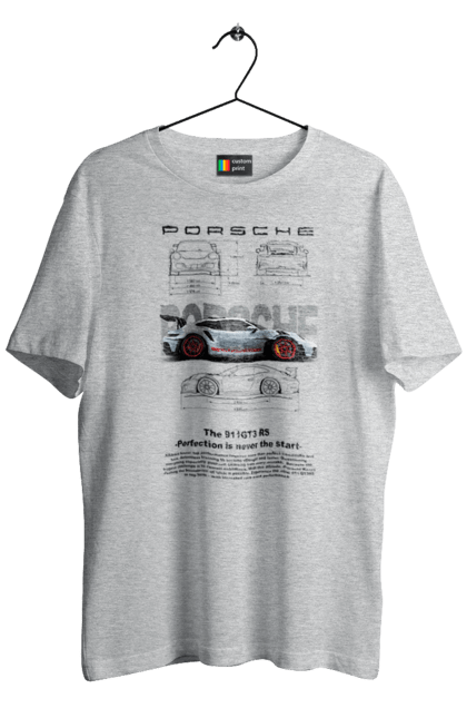 Men's t-shirt with prints Porsche 911 GT3 RS. Auto, automobile, car, porsche, porsche 911, sport, sports car. 2070702