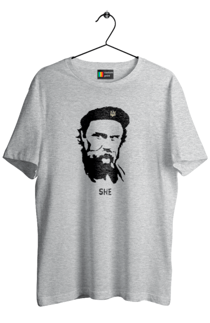 Футболка чоловіча з принтом "Шевченко". Берет, кобзарь, тарас, украина, шевченко. 2070702