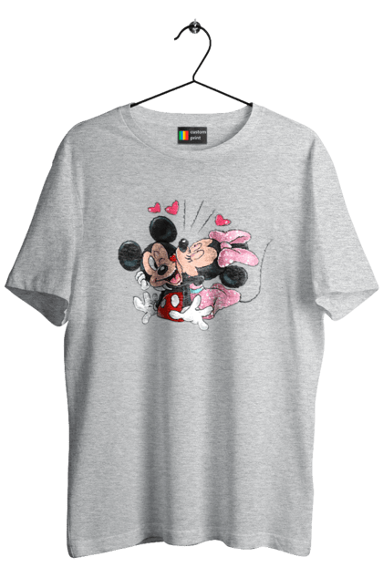 Футболка чоловіча з принтом "Міккі Маус та Мінні Маус". Mickey mouse, minnie mouse, дісней, міккі, міккі маус, мінні маус, мультфільм. 2070702