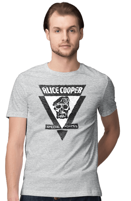 Men's t-shirt with prints Alice Cooper. Actor, alice cooper, hard rock, heavy metal, musician, rock, rock musician. 2070702