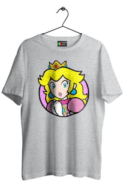 Men's t-shirt with prints Mario Bros. Princess Peach. Character, game, mario, mario bros, nintendo, princess peach, super mario bros. 2070702