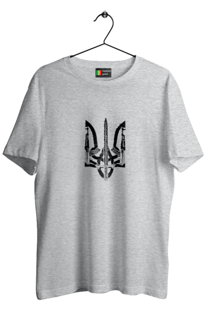 Футболка чоловіча з принтом "Герб України". Аграрії, арестович, війна, все, герб україни, герої, зелений, зупиніть війну, иди нахуй, кім, мир, мрія, ні війні, орда, орки, примара києва, птн пнх, путін хуйло, російський військовий корабель, слава україні, україна, чорнобаївка. 2070702