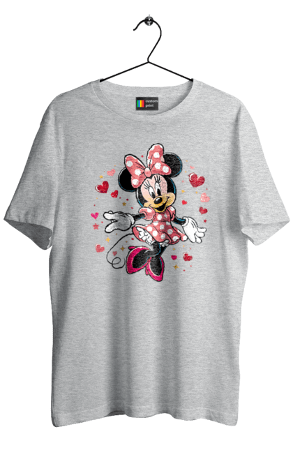 Футболка чоловіча з принтом "Мінні Маус". Mickey mouse, minnie mouse, дісней, для дівчат, міккі, міккі маус, мінні маус, мультфільм. 2070702