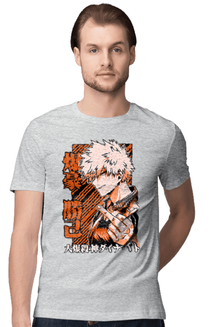 Футболка чоловіча з принтом "Моя академія героїв Бакуго". Bakugo, katsuki, katsuki bakugo, my hero academia, академія юей, аніме, бакуго, кацукі бакуго, манга, моя геройська академія. 2070702