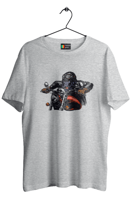 Футболка чоловіча з принтом "Горила На Мопеді". Горила, мопед, швидкість. 2070702