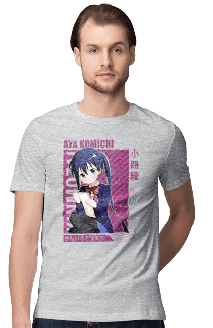 Men's t-shirt with prints Kiniro Mosaic Aya Komichi. Anime, aya komichi, gold mosaic, kiniro mosaic, kinmoza, manga. 2070702