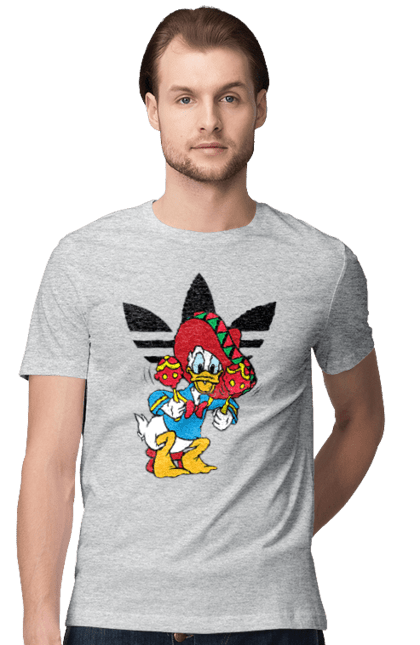 Футболка чоловіча з принтом "Adidas Дональд Дак". Adidas, daisy duck, donald duck, адідас, дейзі дак, дональд дак, мультсеріал, мультфільм. 2070702