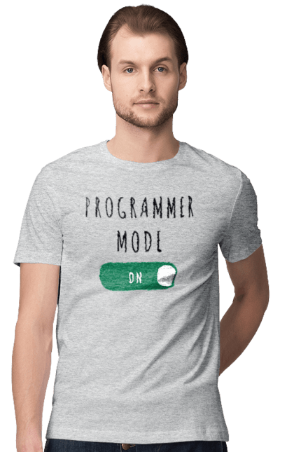 Футболка чоловіча з принтом "Режим програміста". Айті, айтішник, для айтішника, для програміста, подарунок айтішнику, подарунок програмісту, програміст, режим програміста, розробник. 2070702
