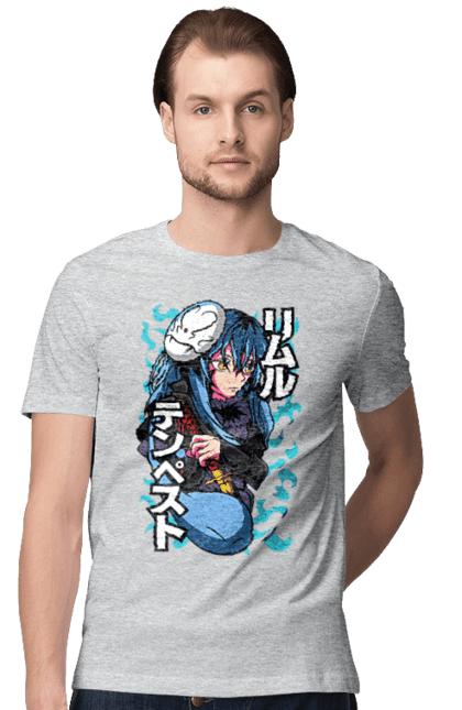 Men's t-shirt with prints Regarding Reincarnated to Slime Rimuru Tempest. Anime, manga, reincarnated to slim, reincarnated to slime, rimuru, rimuru tempest, short story, slime. 2070702