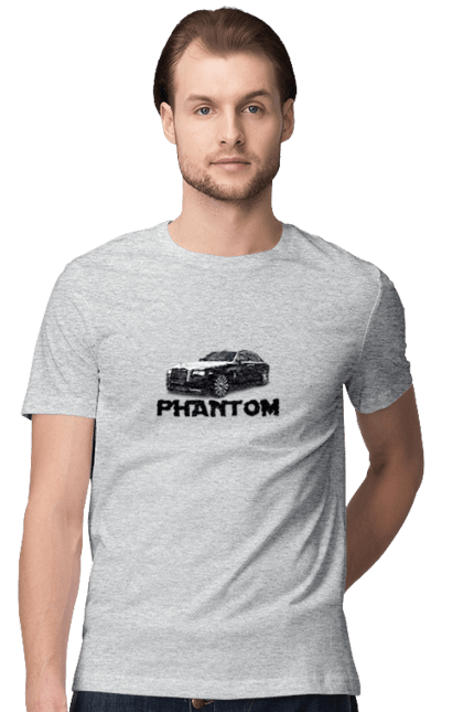 Футболка чоловіча з принтом "Ролс ройс". Авто, автомобіль, люкс клас, ролс ройс, седан, фантом. 2070702