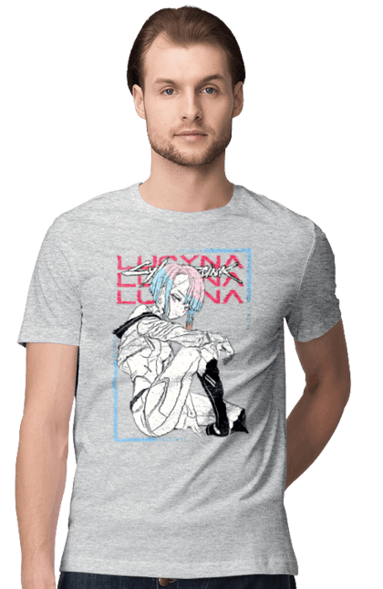 Men's t-shirt with prints Cyberpunk: Edgerunners Lucy. Anime, cd project, cyberpunk, edgerunners, game, lucy, netflix, video game. 2070702