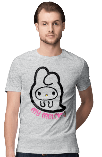 Men's t-shirt with prints Hello Kitty My Melody. Brand, character, ghost, halloween, hello kitty, my melody. 2070702