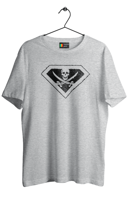 Men`s t-shirt with prints Super pirate. Batman, cinema, comics, marvel, movies, superheroes, superman. 2070702