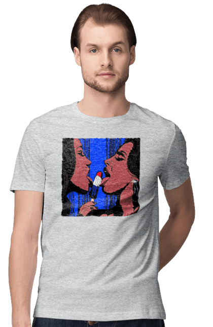 Футболка чоловіча з принтом "Дівчата Лижуть Морозиво". Лізатт, смоктати. 2070702