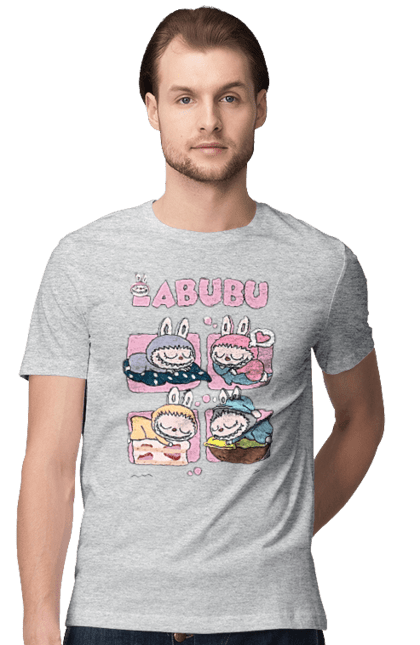 Футболка чоловіча з принтом "Сон Labubu". Labubu, weird cute, іграшки, лабубу. 2070702