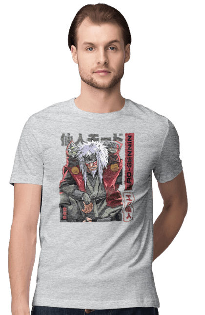 Men's t-shirt with prints Naruto Jiraiya. Anime, hokage, jiraiya, manga, naruto, shinobi, shonen. 2070702