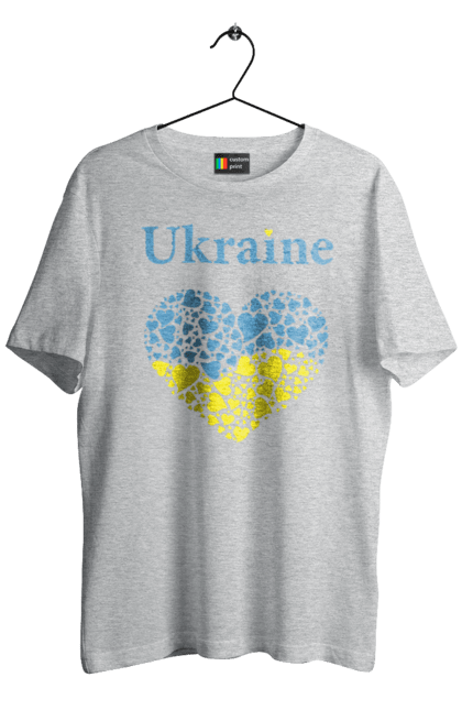 Футболка чоловіча з принтом "Ukraine Heart". Прапор, серце, україна. 2070702