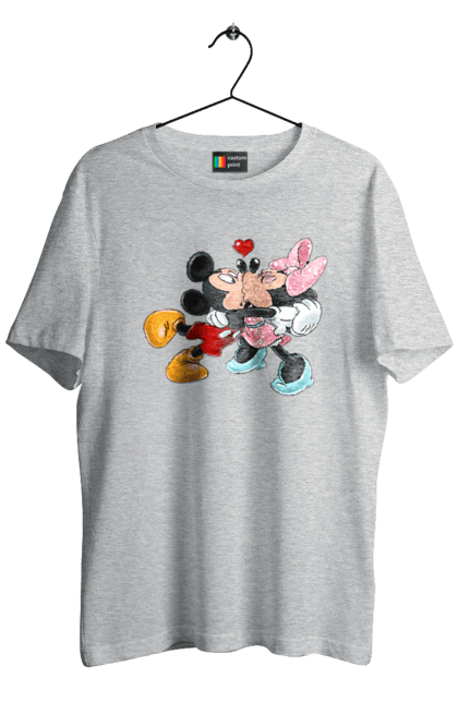 Футболка чоловіча з принтом "Міккі Маус та Мінні Маус". Mickey mouse, minnie mouse, дісней, міккі, міккі маус, мінні маус, мультфільм. 2070702