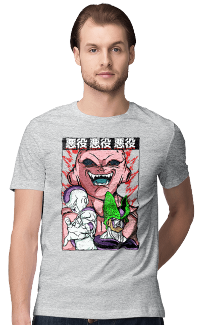 Men's t-shirt with prints Dragon Ball Majin Buu. Anime, antagonist, dragon ball, majin buu, manga, tv series. 2070702