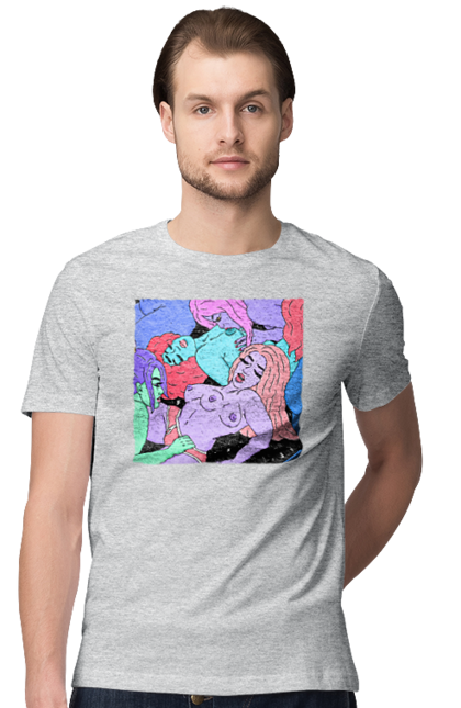 Men`s t-shirt with prints Alien Girls. Aliens, girls, multicolored, space. 2070702