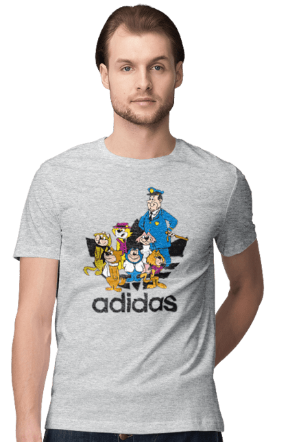 Футболка мужская с принтом Adidas Top Cat. Adidas, top cat, адидас, кот, коты, мульт, мультсериал. 2070702