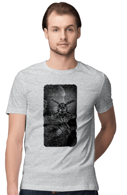 Футболка чоловіча з принтом "Слава зсу". Гвинтівка, зброя, літак, перемога, солдат, україна. 2070702